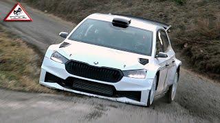 Test Day 3 Toksport WRT  X6 Škoda Fabia RS Rally2  Pre Rallye Monte-Carlo 2023 Passats de canto