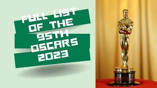 Full list of the 95th Oscars award 2023