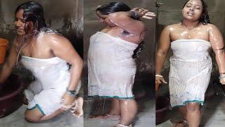 desi aunty open bathing vlog  bathing vlog 2024