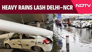 Delhi Rains  Delhi Airport Terminal 1 Stops Ops After Roof Collapses 1 Dead 6 Injured