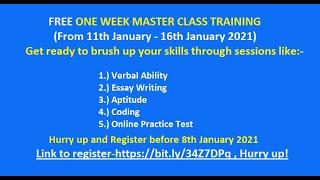 Wipro NTH 2021 - Free MasterClass for 6 days