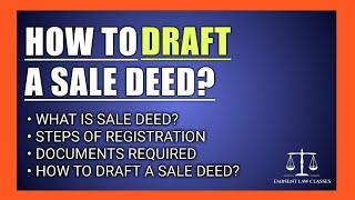 How to draft a sale deed?  registration  documents required  drafting pleading