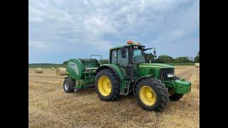 Baling Straw 2022 John Deere 6420s and McHale F5500Real Sound