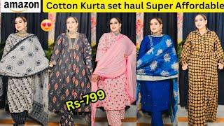 Amazon Cotton Kurta set Haul  Office & college ₹799 SUPER AFFORDABLE 