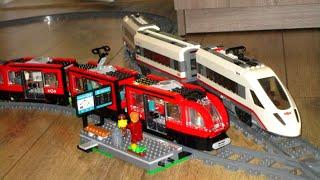 Lego Downtown tram 60423 and Lego passenger Train 60051