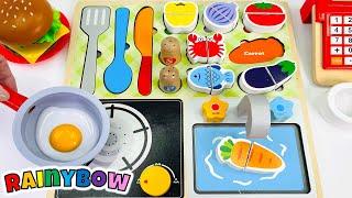 Toy Kitchen Cooking with Fun Wooden Cooking Puzzle