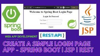 Create a Simple Login Form Application using Spring Boot & JSP  Web App Development