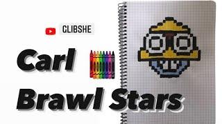 Малюнки по клітинках How to Draw Carl Icon Brawl Stars  #drawing @Glibshe #howtodraw #brawlstars