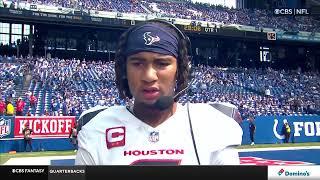 C.J. Stroud speaks with J.J. Watt pregame