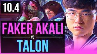 Faker AKALI vs TALON MID  2 early solo kills  Korea Grandmaster  v10.4