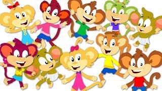 Ten Little Monkeys Jumping On The Bed  Monkey Nursery Rhymes  Kids Songs For Children