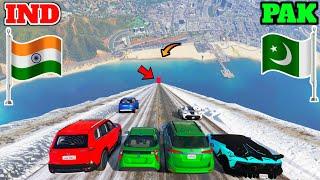 GTA 5 INDIA VS PAKISTAN VS SUPER CARS LONG JUMPING CHALLENGE  Gta 5 Gameplay