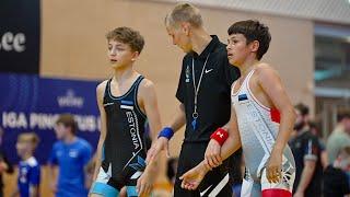 U17 Mark Rõbakov EST vs Koit Tõnismäe EST 48kg. Greco-roman boys youth wrestling.