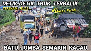 TRUK TERBALIK DI BATU JOMBA Truk OlengTruk Terguling Di Tanjakan batu jomba #TrukOleng #Batujomba