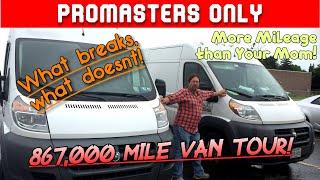 Ram Promaster Tour of a high mileage 867000 mile Van. See what breaks what doesnt. Fun Only.