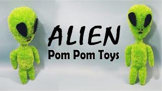 Alien - Alien Toys Pom Pom Woolen Crafts - Great Idea Making Green Alien