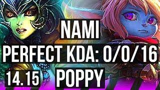 NAMI & Vayne vs POPPY & Smolder SUP  0016 70% winrate  NA Grandmaster  14.15