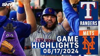 Mets vs Rangers 6172024  NY Mets Highlights  SNY