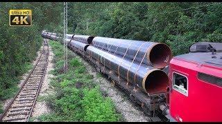 Rail traffic in Serbia - Freight trains around Belgrade 4K