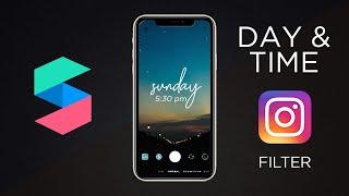 How to create an AWESOME Day & Time Instagram FILTER  Tutorial  Spark AR Studio