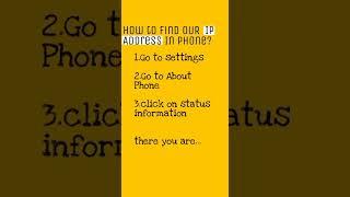 How to find Our IP address In phone?