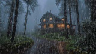 Sleep Instantly in 2 Minutes with Heavy Rain & dense Thunderstorm Sounds in Foggy Forest at Night