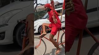 Hanuman bhakt. A cyclist without handle and seat.  #viral #trendingshorts #trending #hanuman