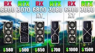 RX 6800 vs RTX 3070 vs RX 6800 XT vs RTX 3080 vs RX 6900XT vs RTX 3090 - Test in 4K