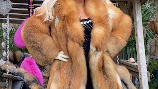 ️ GOLDEN RED fox fur coat UNISEX