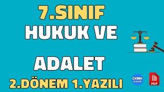 7. Sınıf Hukuk ve Adalet 2.Dönem 1.Yazılı Soruları ve Cevapları 2022