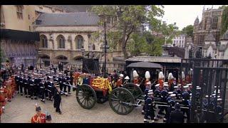 Powerful Mass Pipes and Drums Queen Elizabeth II Funeral procession Mist Covered Mountains Of Home