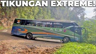 TIDAK BISA SEKLAI PUTAR BUS ALS 117 MELEWATI TIKUNGAN EXTREME KUBURAN DUO PANTI PASAMAN