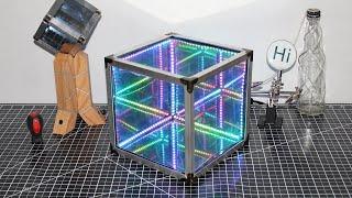 Make an EASY Infinity Mirror Cube  NO 3D Printing and NO Programming