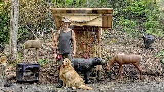 Making an Archery Target and Setting Up a Practice Range at my Off Grid Bushcraft Camp