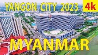 Yangon City  Myanmar 4K By Drone 2023