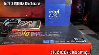 Intel i9 14900KS 6.3GHz Benchmarks & DDR5 8533MHz Asus Bios Settings