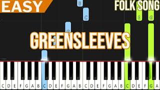 Greensleeves - Folk Song - EASY Piano Tutorial for Beginners