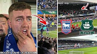 IPSWICH TOWN VS PLYMOUTH ARGYLE  1-1  93RD MINUTE TEARS AS ARGYLE SCORE & INCREDIBLE ATMOSPHERE