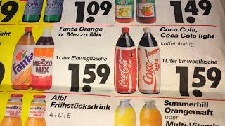 Alte Cola Fanta Flaschen im Penny Prospekt DM Zeiten