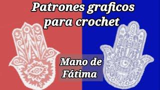 MANO DE FATIMA TEJIDO A CROCHET 2 PATRONES GRÁFICOS