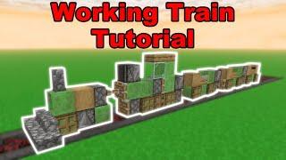 How to make a Working Train in Minecraft Bedrock  Minecraft Redstone Tutorial