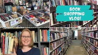 come book shopping with me  vlog + haul  used book shop thrift store library and farmers market