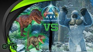 Official Alpha Megapithecus Fight Using Rexes And A Yutyrannus On Ark Survival Ascended