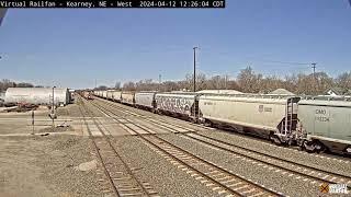 Two freights passing in Kearney Nebraska  April 12 2024