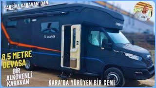 8.5 METRE DEVASA BİR ALKOVENLİ KARAVAN  ADETA KARA DA YÜRÜYEN BİR GEMİ  TÜM DETAYLAR VİDEODA.