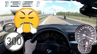 273 kmh  BMW 135i E88 N54 CRAZY TOP SPEED NO LIMIT AUTOBAHN