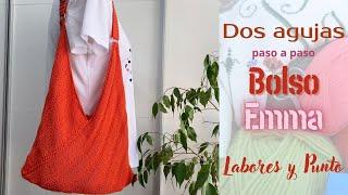  Bolso Emma a dos agujas- Con un Rectángulo- Labores y Punto