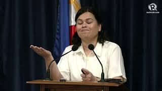 Sara Duterte holds press briefing after 2025 proposed OVP budget hurdles Senate panel