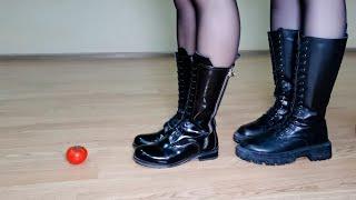 ASMR Boots vs Tomato  Crushing Experiment