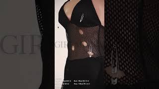 GIRLMERRY Sexy slight stretch pure color cutout mesh see-through mini dress Wholesale AA020044